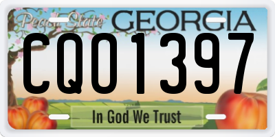 GA license plate CQO1397