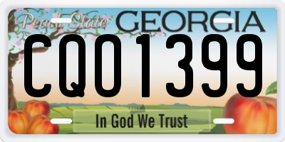 GA license plate CQO1399