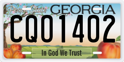 GA license plate CQO1402