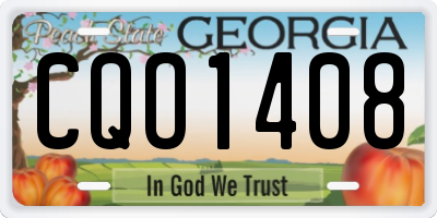 GA license plate CQO1408