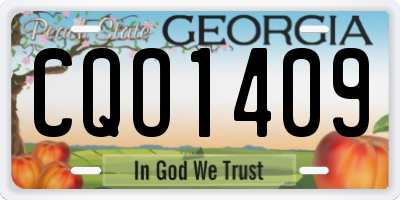 GA license plate CQO1409