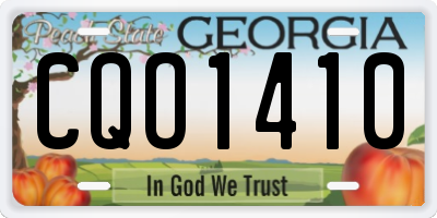 GA license plate CQO1410