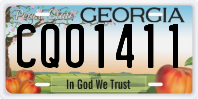 GA license plate CQO1411