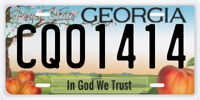 GA license plate CQO1414