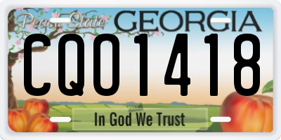 GA license plate CQO1418
