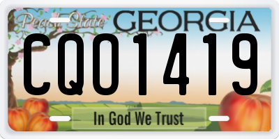 GA license plate CQO1419