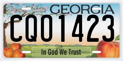 GA license plate CQO1423