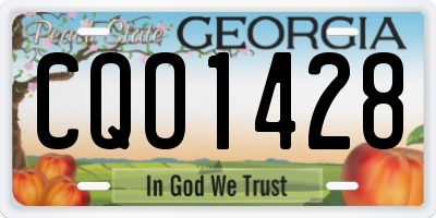 GA license plate CQO1428