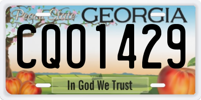 GA license plate CQO1429