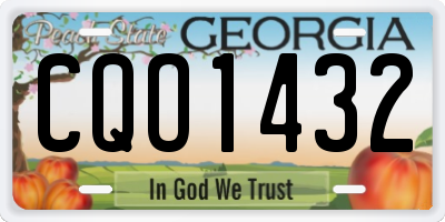 GA license plate CQO1432