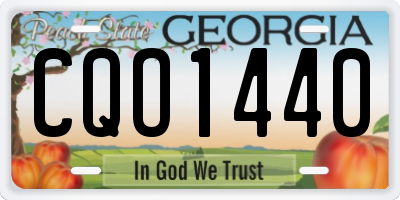 GA license plate CQO1440