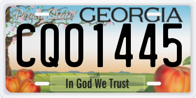 GA license plate CQO1445