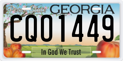 GA license plate CQO1449