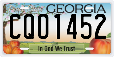 GA license plate CQO1452