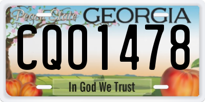 GA license plate CQO1478