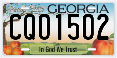 GA license plate CQO1502