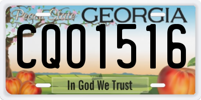 GA license plate CQO1516
