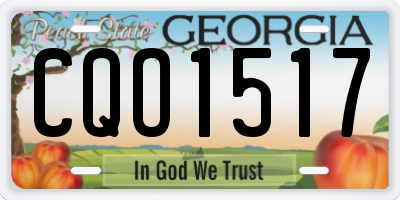 GA license plate CQO1517