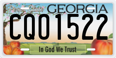 GA license plate CQO1522