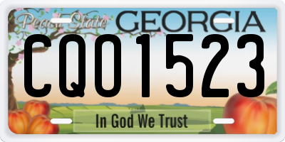 GA license plate CQO1523