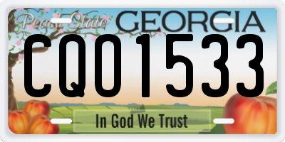 GA license plate CQO1533