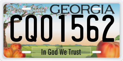 GA license plate CQO1562