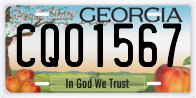 GA license plate CQO1567