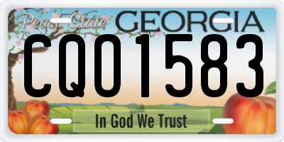 GA license plate CQO1583