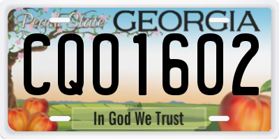 GA license plate CQO1602
