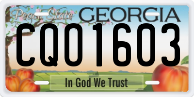 GA license plate CQO1603