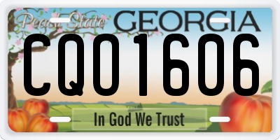 GA license plate CQO1606