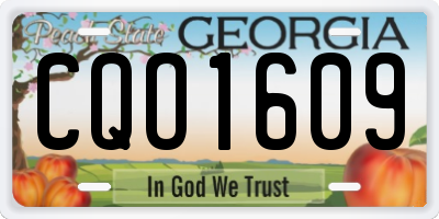 GA license plate CQO1609