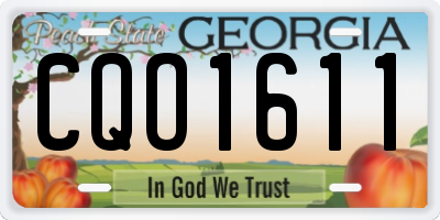 GA license plate CQO1611