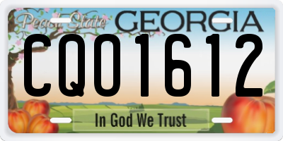 GA license plate CQO1612