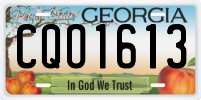 GA license plate CQO1613