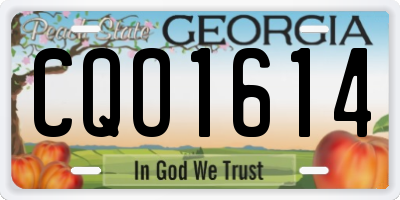 GA license plate CQO1614