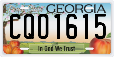 GA license plate CQO1615