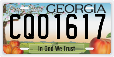 GA license plate CQO1617
