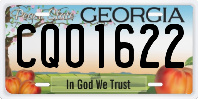 GA license plate CQO1622