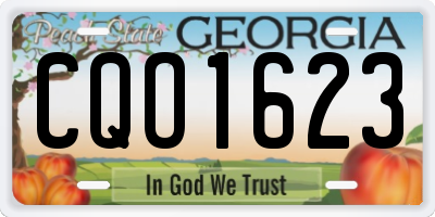 GA license plate CQO1623