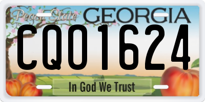 GA license plate CQO1624