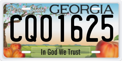 GA license plate CQO1625