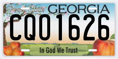 GA license plate CQO1626