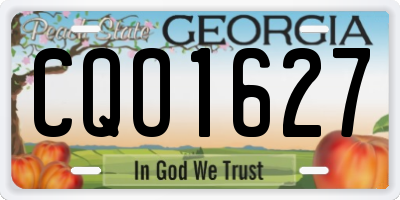 GA license plate CQO1627