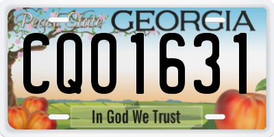 GA license plate CQO1631