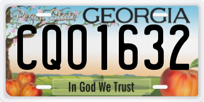 GA license plate CQO1632