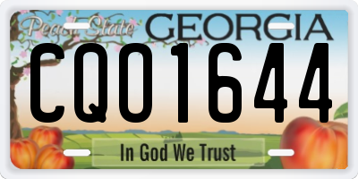 GA license plate CQO1644