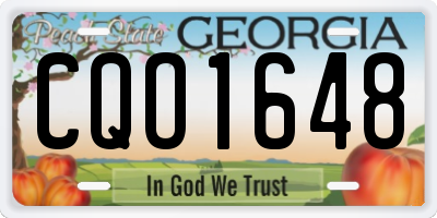 GA license plate CQO1648