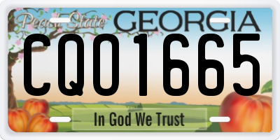 GA license plate CQO1665