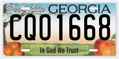 GA license plate CQO1668